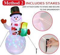 Décoration de Noël Gonflable Bonhomme de Neige OEM ODM avec Lumières LED, Couleurs Personnalisables, en Polyester, pour Usage Commercial Intérieur dans les Parcs d'Attractions