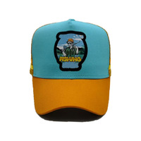 Gorras deportivas con sello bordado 3D de alta calidad, rayas laterales, 5 paneles, Unisex, perfil alto, gorras de camionero en blanco, venta al por mayor