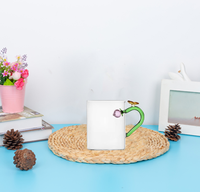 Tasse à café thé latte en verre borosilicaté personnalisée en gros avec poignée 3D