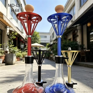 Nouveau design de chicha avec plateau, à un seul <span class=keywords><strong>tuyau</strong></span>, en aluminium et verre, pour bars et soirées - Product Image 4