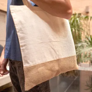 Borsa shopper in cotone e iuta, merchandising sostenibile - Product Image 2