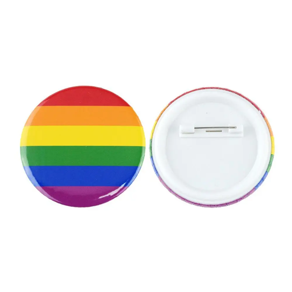 Großhandel benutzer definierte Weißblech Lesben homosexuell Knopf Pin Metall Regenbogen lgbtq lgbt Homosexuell Stolz Knopf Abzeichen