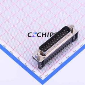 D-DMR025PM-D002 D-Sub/VGA Connector Bent Lead Through Hole Connector Standard D-Sub Male 25P Right Angle Insert - Product Image 1