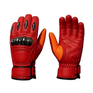 Guantes de Motocicleta Long Mission Industry de Cuero con Pantalla Táctil, Rojos, hasta la Muñeca, Forro de Piel Transpirable, Estilo Deportivo para Uso Deportivo - Product Image 2