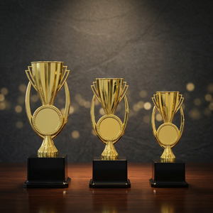 Trofeo de Metal Fundido a Presión, Duradero, con Grabado Láser, Diseño Personalizado para Competiciones Escolares, Eventos Universitarios, Ceremonias Deportivas - Product Image 1
