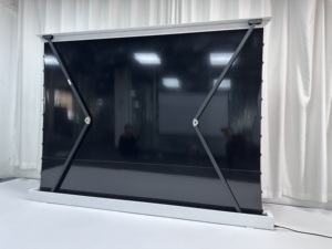 Pantalla de Proyección Motorizada Enrollable de <span class=keywords><strong>100</strong></span> <span class=keywords><strong>Pulgadas</strong></span> para <span class=keywords><strong>TV</strong></span> Láser, con Tensión para el Suelo, Rechaza la Luz Ambiental, Ultra Corta Distancia para Láser - Product Image 3