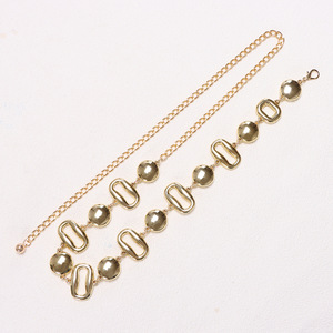 โซ่คาดเอวทรงเรขาคณิต โลหะผสมสังกะสี สีทองและสีเงิน สำหรับงานปาร์ตี้ แฟชั่นบอดี้เชน ชั้นเดียว สไตล์ฮิปฮอป - Product Image 4