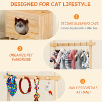 Meilleures ventes : Meuble d'appoint d'intérieur en bois, style maison pour chat, également servant de placard pour chien et de porte-vêtements pour chaton