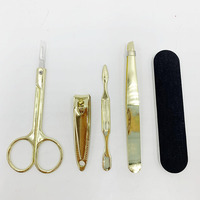Kit de 5 outils de soin des ongles en acier inoxydable doré, tendance et très vendu, pour pédicure et manucure