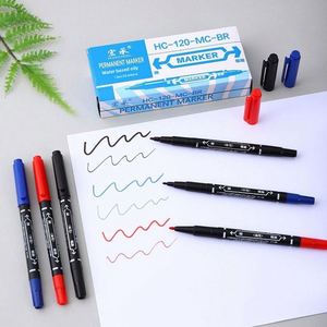 Marqueur permanent double pointe 3 couleurs noir, à base d'eau, imperméable, non effaçable, pour l'art et le bureau, stylo à ligne fine - Product Image 1
