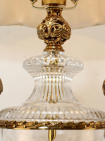 Lampe de table européenne de luxe en laiton massif, plaquée argent, pour chevet, salon ou bureau