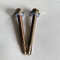 Acier au carbone C1022A vis auto-perceuses métriques haute qualité tête hexagonale zinguée diamètre du capuchon 25mm filetage Standard #12*25