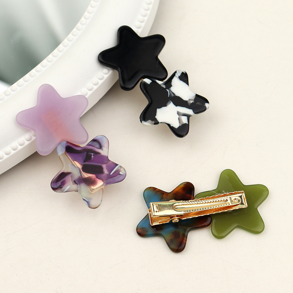 new cute girl star Acetic acid Hair Clips Vintage Hairpins Barrettes Hair Accessories