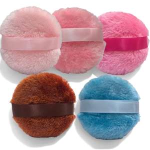 Esponja de maquillaje lavable súper suave para uso doméstico, esponja de polvo seco de terciopelo largo redondo para uso doméstico - Product Image 1