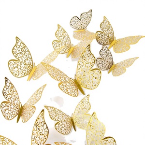 Oferta Especial: Adhesivos de Pared Modernos con Diseño de Mariposa 3D, Texturizados, Metálicos y Huecos, para Decoración del Hogar, Bodas, Cumpleaños, Ecológicos y Fáciles de Colgar - Product Image 4