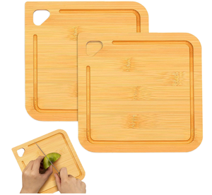 เขียงไม้ไผ่ขนาดเล็ก บริดจ์ เจสสิก้า รุ่นจูซกรูฟ |   เขียงขนาดเล็ก 7x7 นิ้ว หนา 1.5 ซม. ใช้ซ้ำได้สำหรับผลไม้เด็ก 2026 - Product Image 1