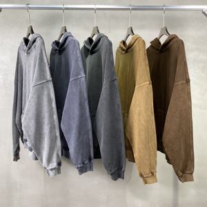 निर्माता कस्टम प्रिंट 500 जीएसएम हेवीवेट हूडी पुरुषों के साथ विंटेज हुडी पुरुषों के परेशान हुडी और स्वेटशर्ट ओवरसाइज - Product Image 6