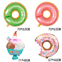 Grands ballons en papier d'aluminium pour gâteau de crème glacée, bougie pour thème d'été, anniversaire, saint-valentin, décoration de fête