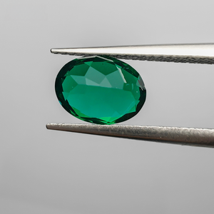 Laborgezüchteter synthetischer Smaragd, hydrothermale Synthese, oval geschliffene Smaragdfarben-Edelsteine, laborgezüchtete sambische Edelsteine - Product Image 4