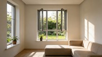 Fenêtre à battant ventilée anti-insectes, design moderne en aluminium et fibre de verre pour maison résidentielle