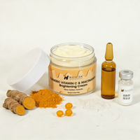 Crème éclaircissante au curcuma, vitamine C et niacinamide - Soulage l'inflammation, atténue les taches brunes, retient l'hydratation, repulpe et illumine la peau