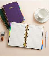 Carnet à spirales de haute qualité avec pages de séparation épaisses, format A5, couverture en cuir, carnet à spirales