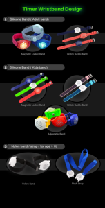 Mini đếm ngược hẹn giờ điều khiển đầu vào phần mềm máy tính trong nhà sân chơi Set trả LED nhấp nháy vòng đeo tay với quản lý thời gian - Product Image 2