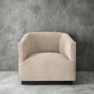 Lusso moderno italiano soggiorno mobili soggiorno sedia riparo braccio sedia in pelle-base in rovere - Product Image 2