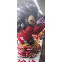 Dragon Ball Z 1:1 Taille Réelle Super Saiyan 4 Goku Buste de Haute Qualité avec Effet LED sur la Base, Statue en Résine, Figurine de Collection Anime, Décoration