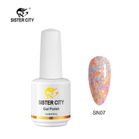 Vernis Gel UV Effet Flocon de Neige Style Français 12 Couleurs Non Toxique Écologique pour Conception d'Ongles DIY Usage Salon et Domicile Flacon 15ml