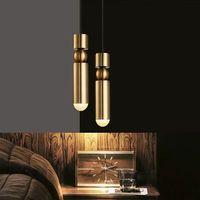 Suspension LED Moderne Nordique 10W 3000K Or E26 à 6 Bras avec Interrupteur Réglable pour Restaurants et Bars