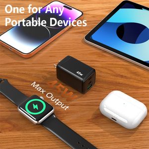 Multi Device Compatible OEM Gan Laptop Charger 45W Triple Ports Type a +2C Fast Charging USB Wall Charger for <b>table</b> <b>phone</b> pad - Product Image 4