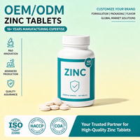 Comprimés de complexe minéral de zinc OEM ODM Marque privée Vente en gros Formule personnalisée Formule avancée pour le bien-être quotidien