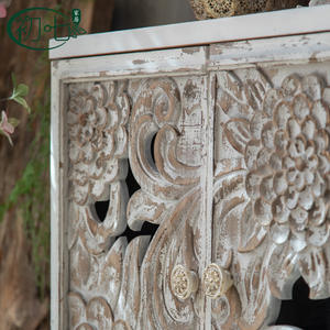 Vintage Carved <b>Storage</b> Cabinet 156cm Solid Wood <b>Sideboard</b> Handmade Living Room Decorative Cabinet - Product Image 4