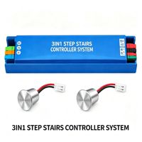 Contrôleur intelligent de lumière d'escalier PLC 36 marches 24V 400W Système d'éclairage automatique des marches pour bandes LED Maison Hôtel Villa