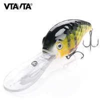Leurre de pêche crankbait haute simulation 34g 70mm avec yeux holographiques 3D, corps rigide en plastique ABS et bec long pour la pêche en eau profonde