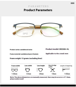 Stylish unisex gỗ đàn hương vuông kính kinh doanh cao đầu óc đầy đủ khung cho khuôn mặt lớn Vòng phù hợp với cận thị Kính mắt <span class=keywords><strong>Frames</strong></span> - Product Image 4