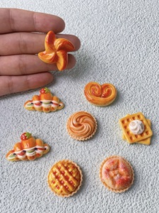 Decoración de Comida en Miniatura de Resina 3D, <span class=keywords><strong>Pizza</strong></span>, Pan y Sándwich Pintados a Mano, Coloridos, para Arte de Uñas, Scrapbooking, Adornos de Pegamento en Crema - Product Image 2