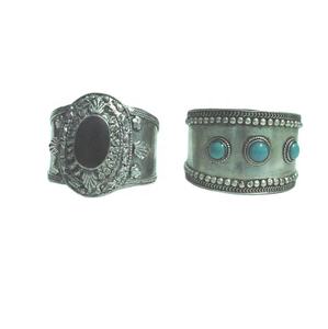 กำไลข้อมือทองเหลืองโบราณคุณภาพสูง ประดับด้วยงานฝังหิน เครื่องประดับแฟชั่นทองเหลืองอินเดีย กำไลข้อมือทันสมัยสำหรับผู้หญิง - Product Image 1