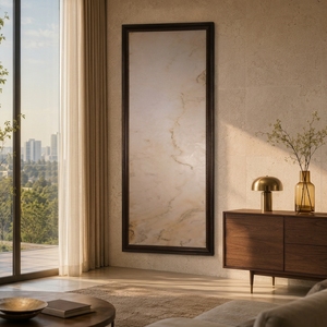 Dipinto su Marmo Naturale, Arte Murale in Pietra Naturale per Soggiorno Moderno, Decorazione d'Interni per Villa di Lusso - Product Image 1