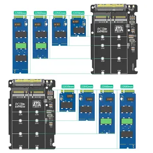 TISHRIC 2in1 M.2 NVME PCI-E/NGFF SATA SSD से U.2 SFF-8639 कॉम्बो एडाप्टर एनक्लोजर सपोर्ट 2230/42/60/80 हार्ड ड्राइव केस