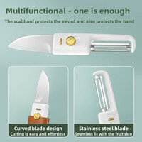 Handmatige fruitmes-schiller-schraper Huishoudelijk opvouwbaar Multifunctioneel Dual-Head 2-in-1 Draagbaar ABS roestvrijstalen gereedschap voor