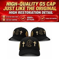 Envío Rápido, Gorras PLATINUM SNOWFLAKE G5, Gorras Originales de 5 Paneles, Gorras G5 Bordadas con B CROSS en Oro Rosa de 24K