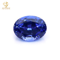 Saphir de laboratoire certifié IGI Forme ovale 5x7mm-9x11mm Saphir bleu créé en laboratoire Pierres précieuses de laboratoire lâches acceptées OEM/ODM