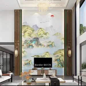 Luce moderna personalizzata pannello in PVC di lusso per Villa ingresso soggiorno aperto nuovo stile cinese strapiombante Rock Slab TV sullo sfondo - Product Image 5