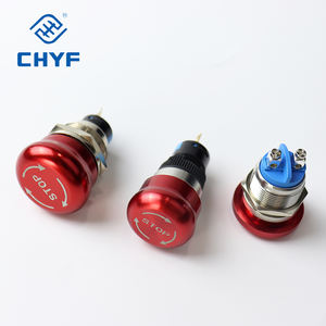 CHYF 16mm 19mm 22mm rosso verde fungo interruttore a pulsante di arresto di emergenza 250V blocco in metallo pulsante - Product Image 6