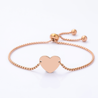 Bracelet en acier inoxydable Ywyougang avec pendentif cœur et chaîne de perles, personnalisable, multicolore pour femmes et filles, à porter au quotidien et comme cadeau