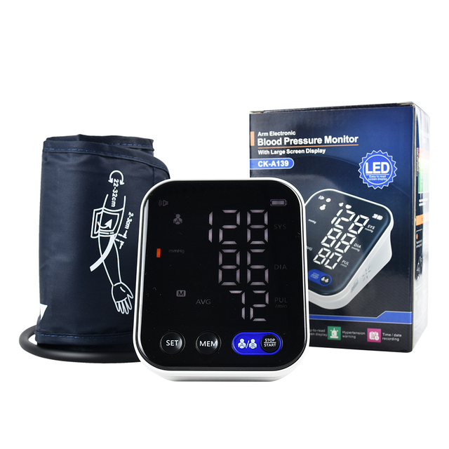 Type C LED Display Voice Readout Cuff Medical Electronic Upper Arm BP Digital Blood Pressure Sphygmomanometer Machine Monitor