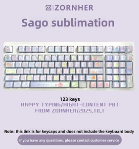Teclas PBT Zornher Sago 123, Perfil <span class=keywords><strong>KDA</strong></span>, Juego de Teclas de Perfil Alto para Teclado Mecánico Intercambiable en Caliente - Product Image 2