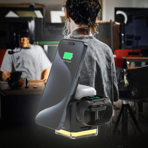 Cargador magnético 3 en 1 portátil personalizado, soporte de cargador inalámbrico de <span class=keywords><strong>carga</strong></span> rápida de 15W para <span class=keywords><strong>iPhone</strong></span> 15, 14, <span class=keywords><strong>13</strong></span>, 10W, 5W, duradero y funcional - Product Image 3